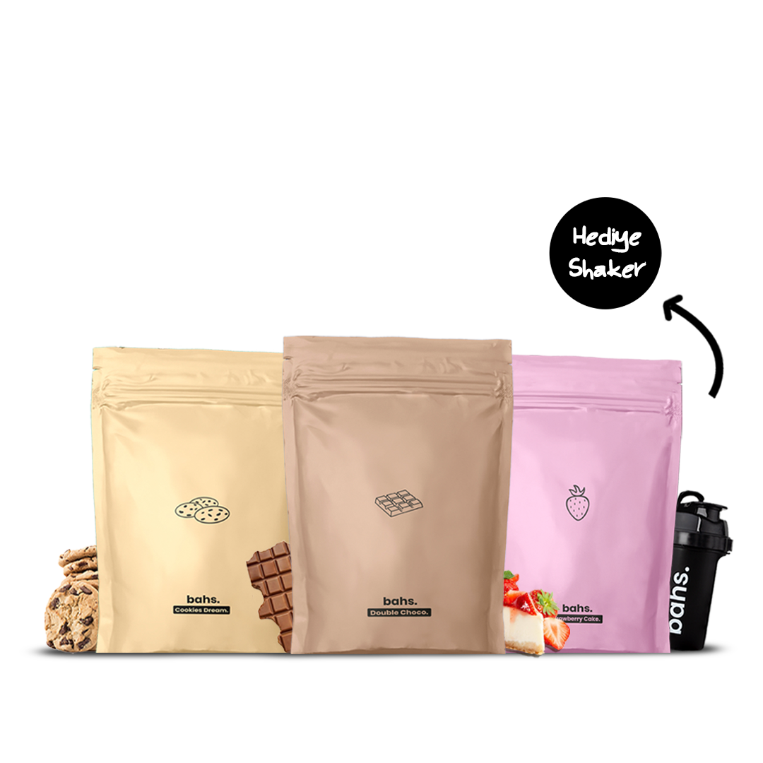 Proteinli Öğün Tozu | 1 Cookies Dream 1 Strawberry Cake 1 Double Choco | 1 Shaker HEDİYE