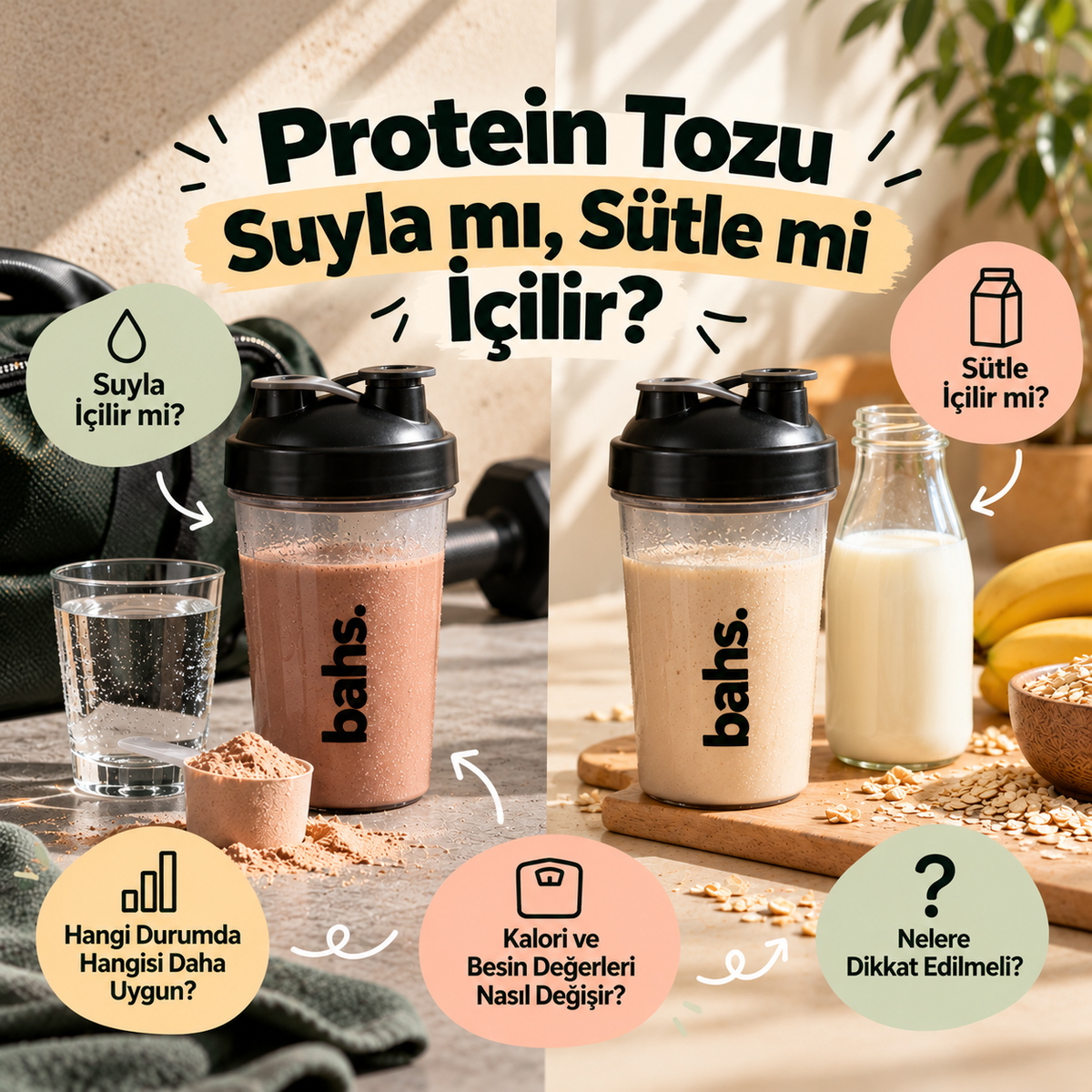 Protein Tozu Suyla mı, Sütle mi İçilir? | bahs.