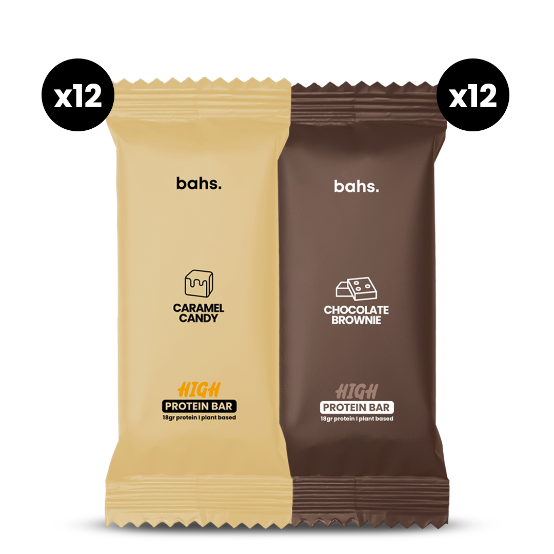 High Protein Bar | x12 Caramel Candy x12 Chocolate Brownie