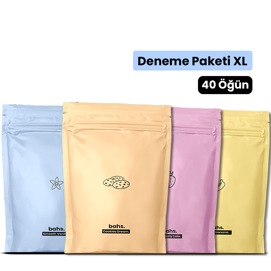 Deneme Paketi XL (40 öğün) -  Kurabiye, Çilek, Muz, Vanilya