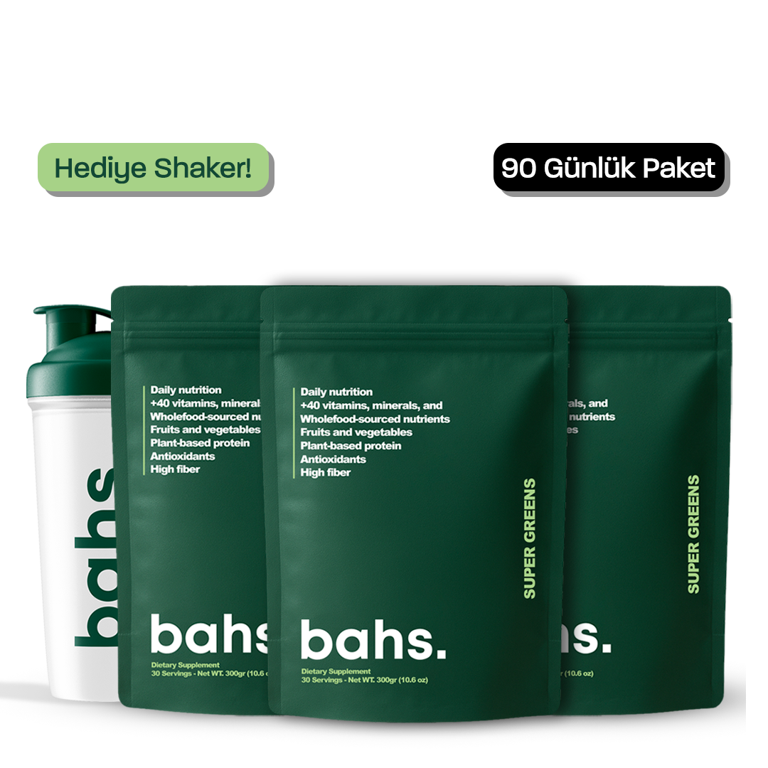 Super Greens Paketi (x3 paket) + 1 Shaker HEDİYE