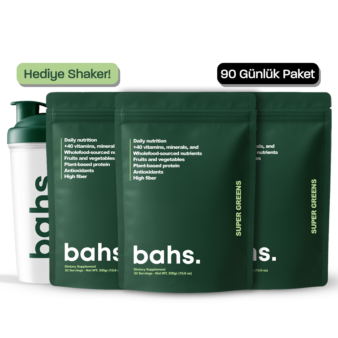 Super Greens Fırsat Paketi (x3 paket) + 1 Shaker HEDİYE