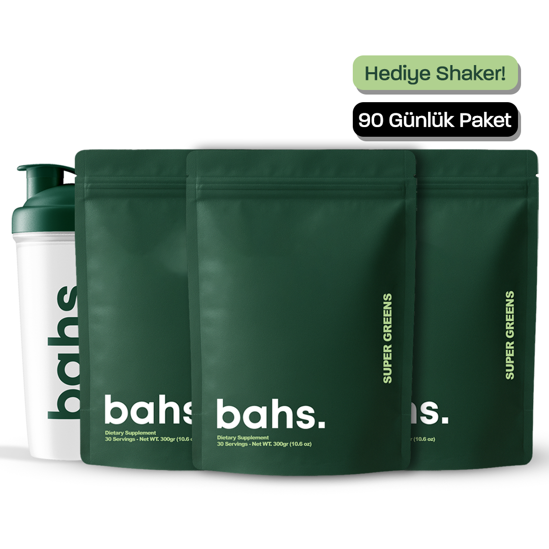 Super Greens Paketi (x3 paket) + 1 Green Shaker HEDİYE