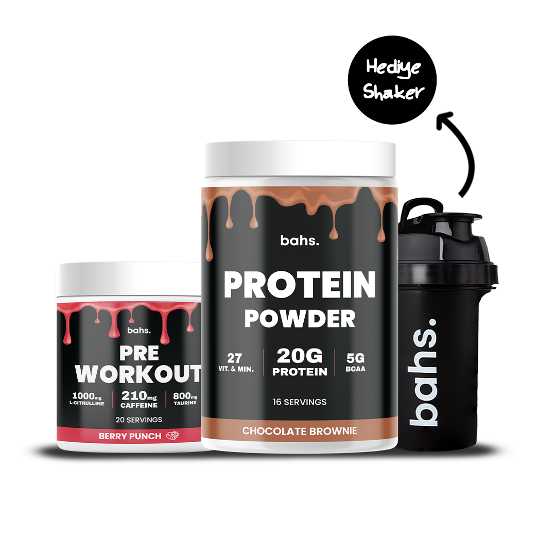Spor Paketi | x1 Pre Workout (Berry Punch) x1 Protein Tozu (Chocolate Brownie) | 1 Shaker HEDİYE
