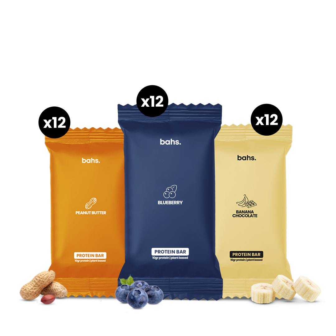 Protein Bar | x12 Peanut Butter x12 Blueberry x12 Banana - Chocolate